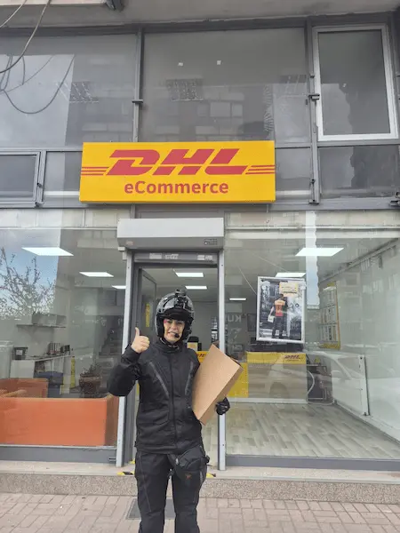 The packed shipment at the DHL handover stage.