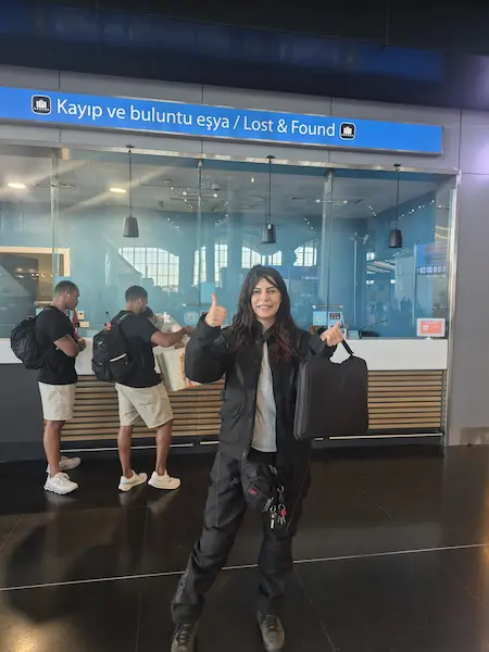 Allan’s recovered laptop bag at Istanbul Airport
