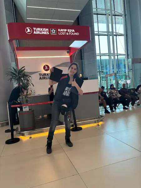 Daniel's iPad collected from Turkish Airlines Lost and Found at Istanbul Airport