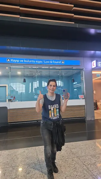 Recovered iPhone held at the Istanbul Airport Lost and Found counter