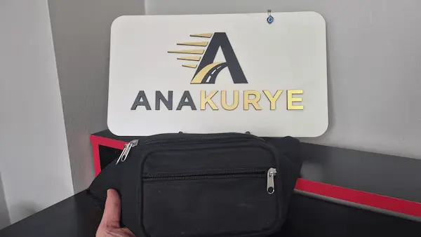 Recovered black bag photographed at the Ana Kurye office before shipping to Australia