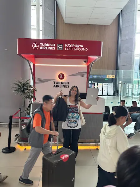 Tina lost backpack collected from Turkish Airlines Lost and Found in Istanbul by Ana Kurye